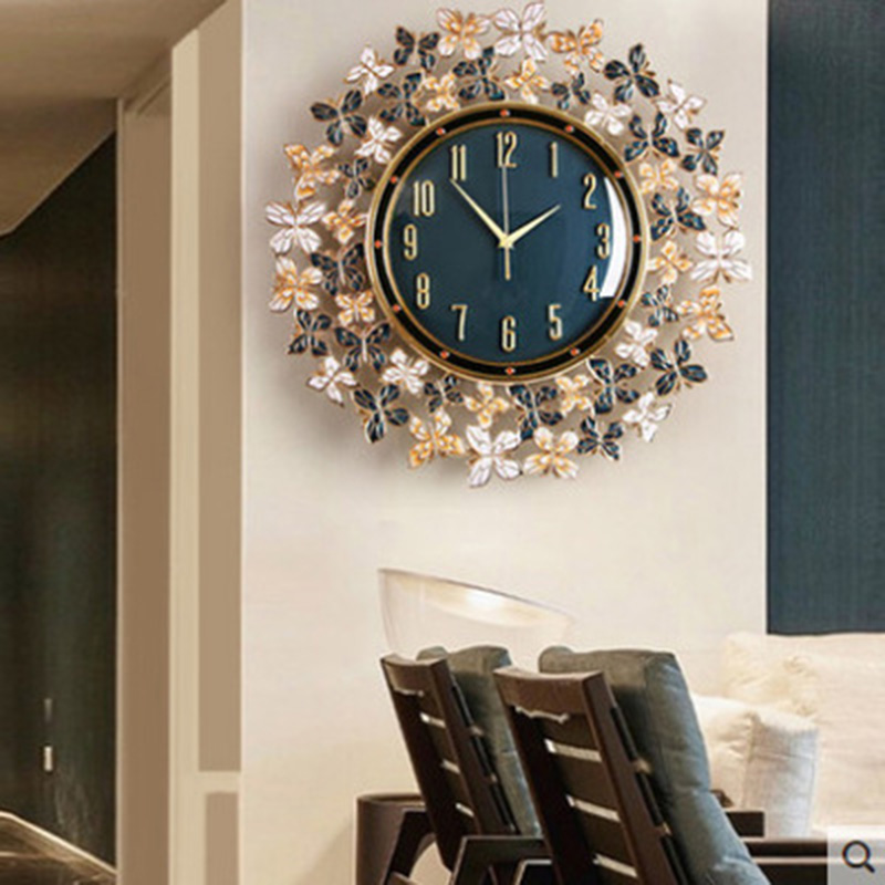 Luxury Lifestyle Living - Enamel Butterfly Clock Wall Clock Living