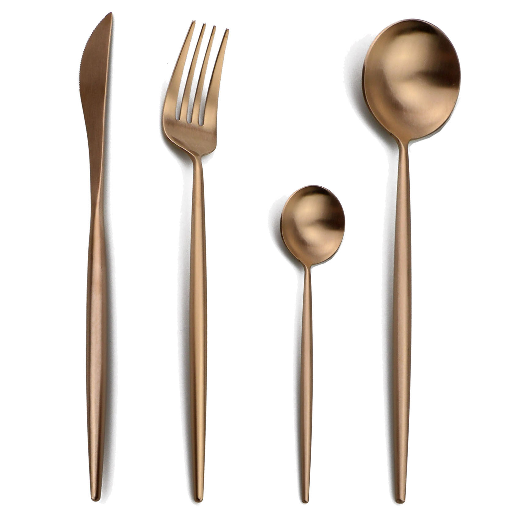 24-Pcs Rose Gold Cutlery Set W - Gold Plated Cutlery recension och pris