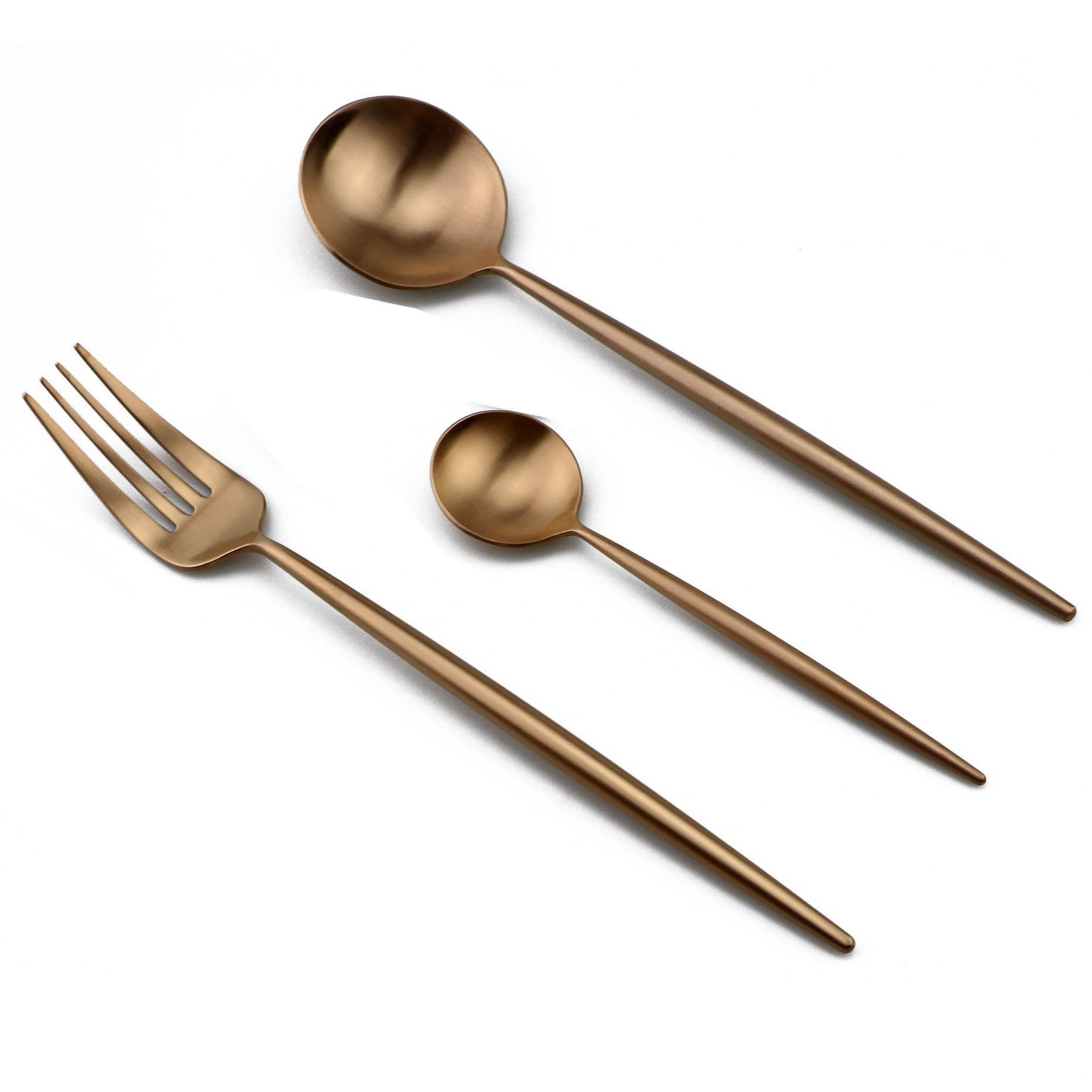 24-Pcs Rose Gold Cutlery Set W - Gold Plated Cutlery recension och pris