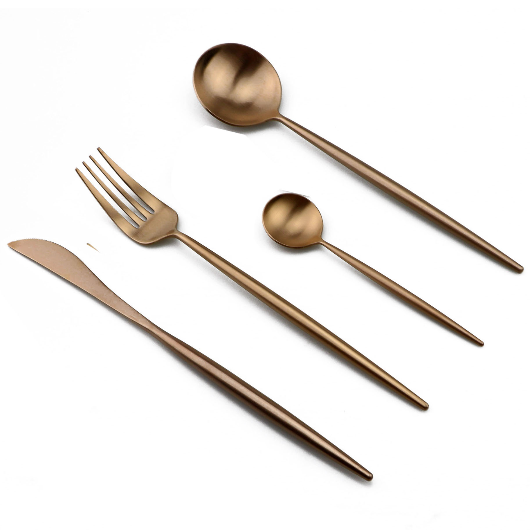 24-Pcs Rose Gold Cutlery Set W - Gold Plated Cutlery recension och pris