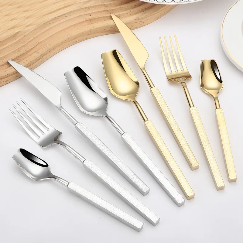 4pcs Luxury Cutlery Set Wester - Gold Plated Cutlery recension och pris