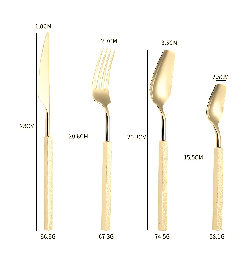 4pcs Luxury Cutlery Set Wester - Gold Plated Cutlery recension och pris