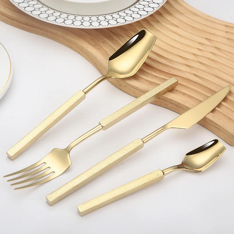 4pcs Luxury Cutlery Set Wester - Gold Plated Cutlery recension och pris