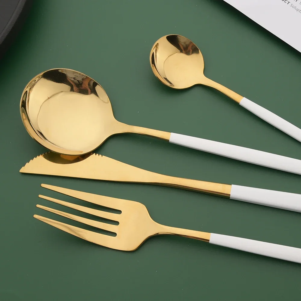 16/24/32/48Pcs Dinnerware Set  - Gold Plated Cutlery recension och pris