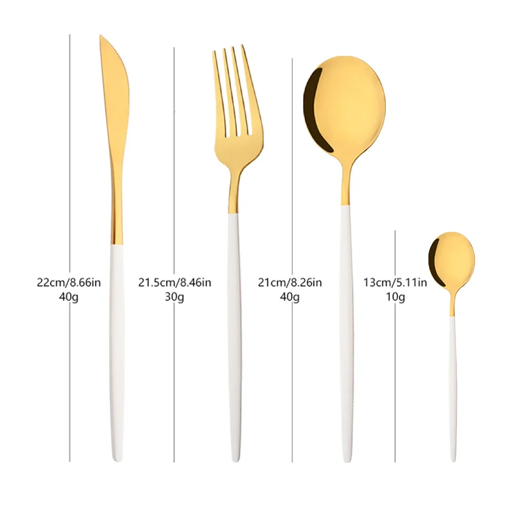 16/24/32/48Pcs Dinnerware Set  - Gold Plated Cutlery recension och pris