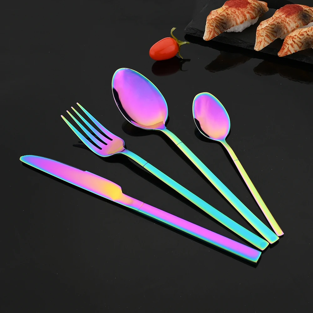 16Pcs Black Gold Cutlery Set S - Gold Plated Cutlery recension och pris
