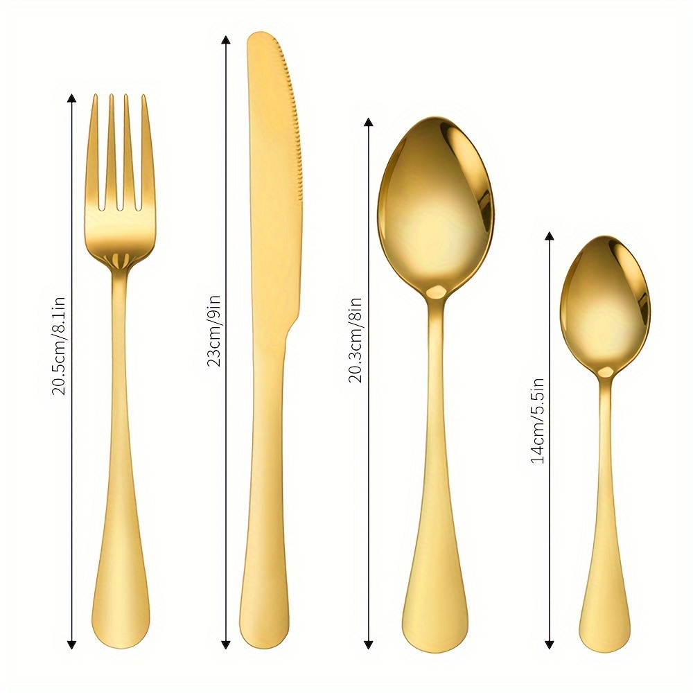 24pcs Elegant Stainless Steel  - Gold Plated Cutlery recension och pris
