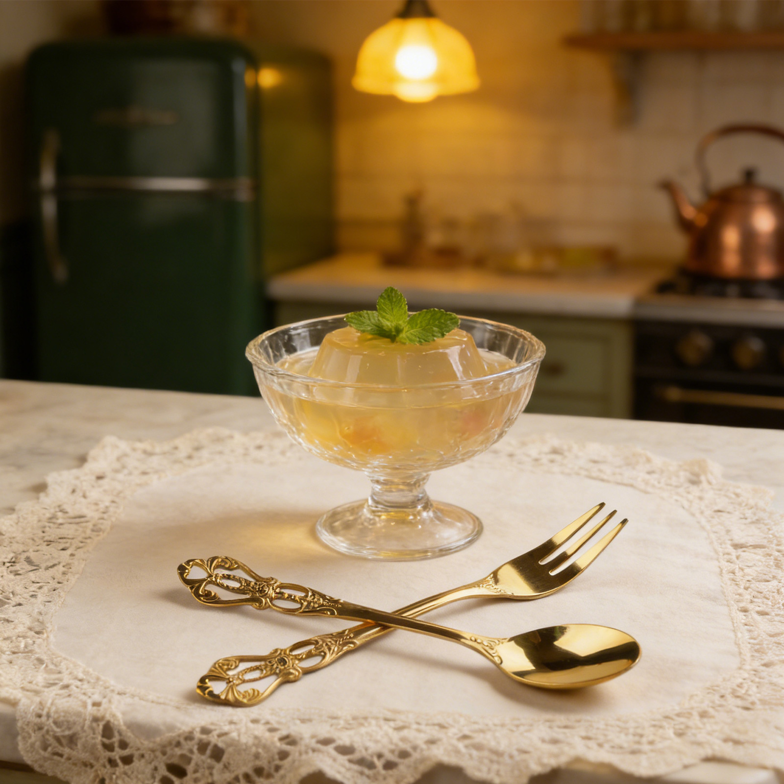 1 Pair Vintage Gold Spoon Fork - Gold Plated Cutlery recension och pris