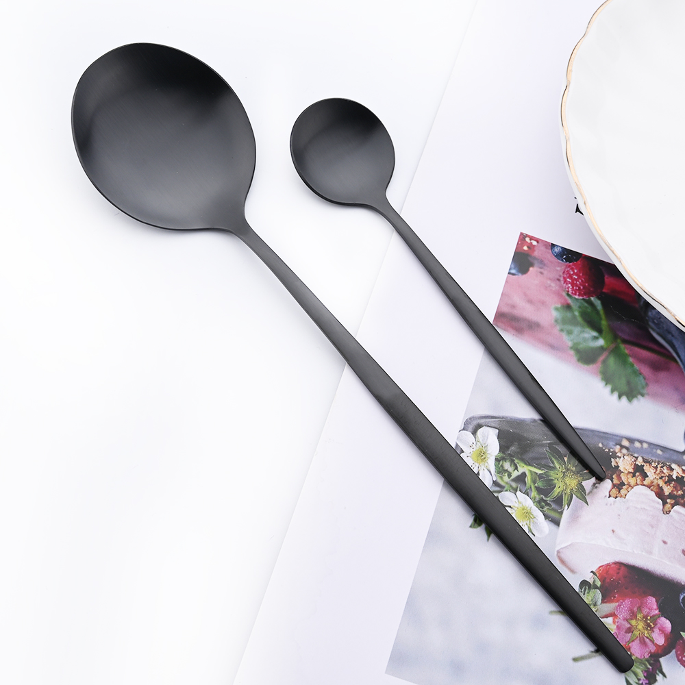 Drmfiy Black Handle Gold Coffe - Gold Plated Cutlery recension och pris