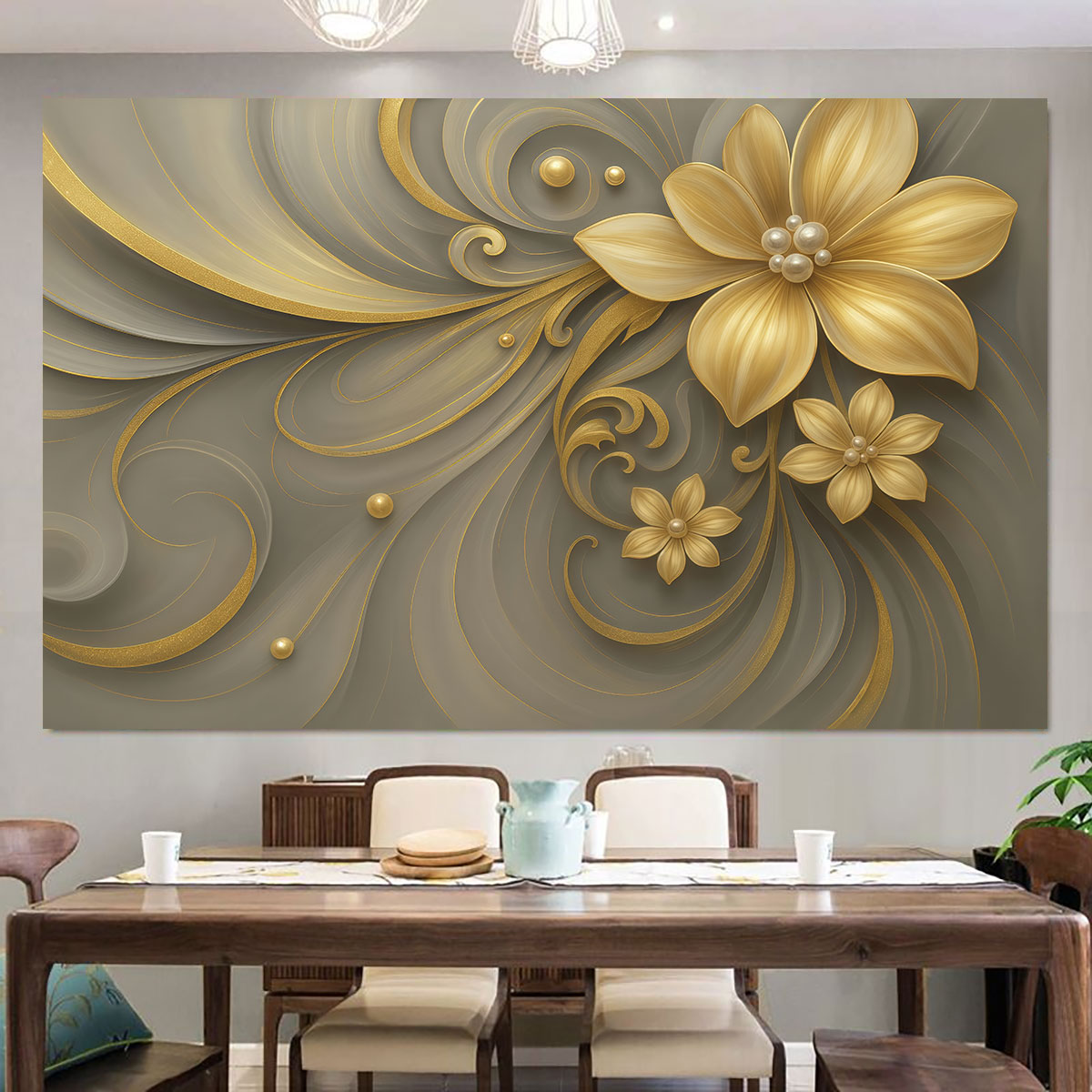 1pc Light Luxury Gold Flower P - Luxury Lifestyle Furniture recension och pris