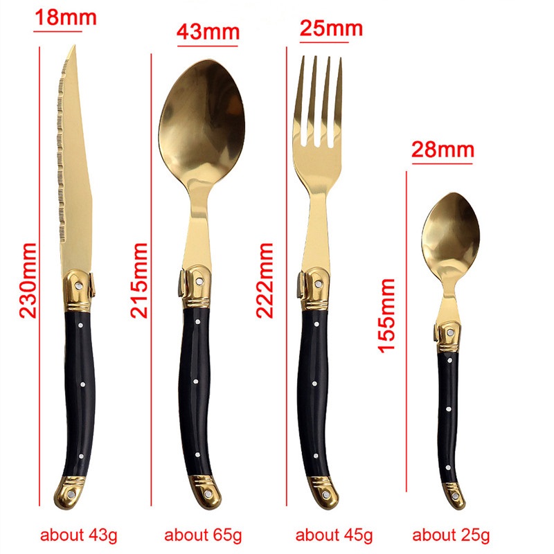 Laguiole Black Gold Cutlery Se - Gold Plated Cutlery recension och pris