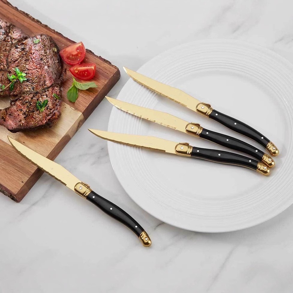 Laguiole Black Gold Cutlery Se - Gold Plated Cutlery recension och pris