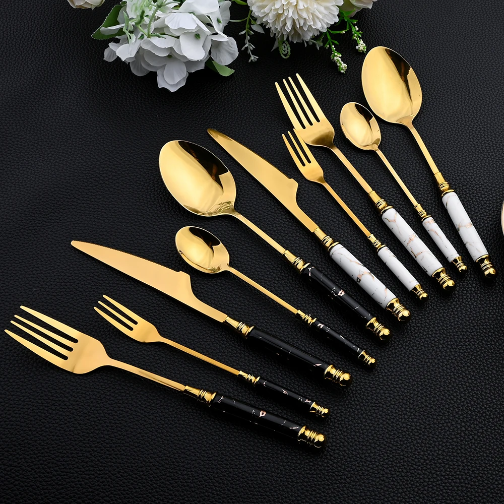 16Pcs Tableware Set Cutlery Se - Gold Plated Cutlery recension och pris