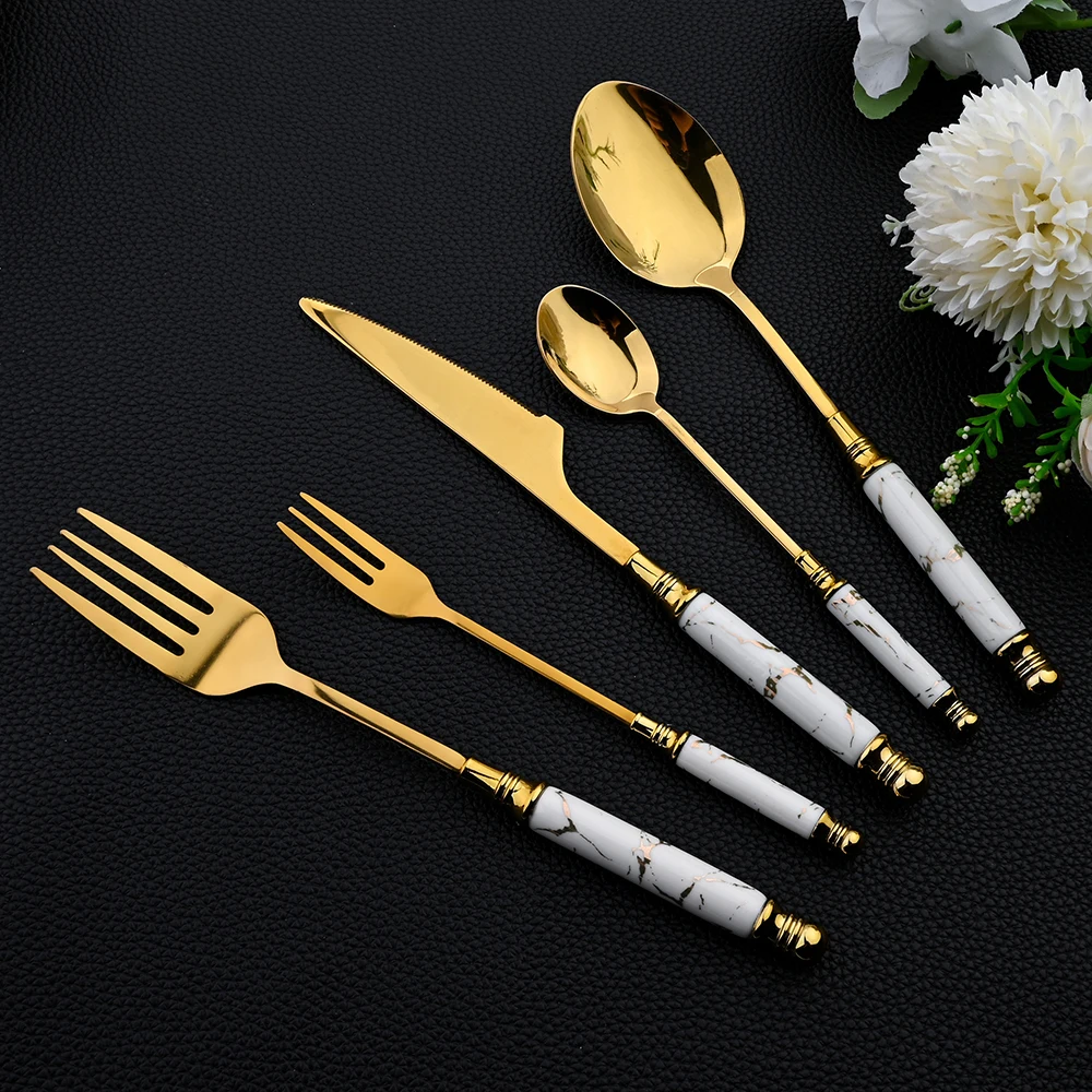 16Pcs Tableware Set Cutlery Se - Gold Plated Cutlery recension och pris