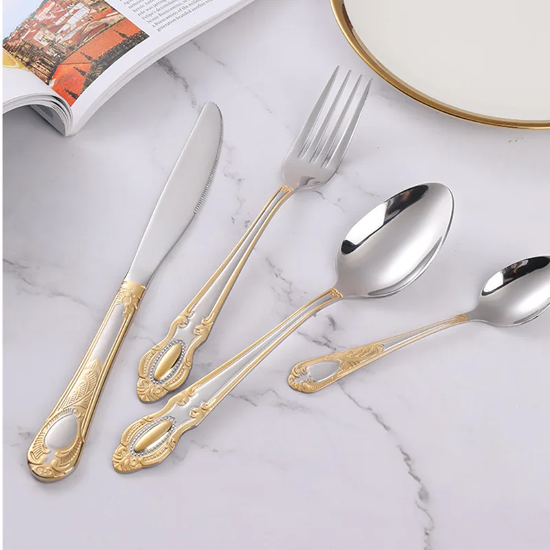 Golden Cutlery Set,Luxury Retr - Gold Plated Cutlery recension och pris