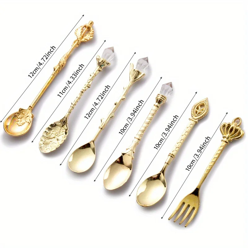 6pcs Vintage Spoons Fork Royal - Gold Plated Cutlery recension och pris