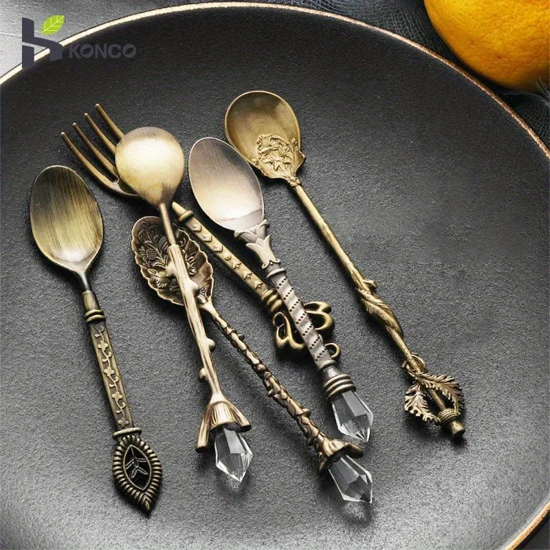 6pcs Vintage Spoons Fork Royal - Gold Plated Cutlery recension och pris