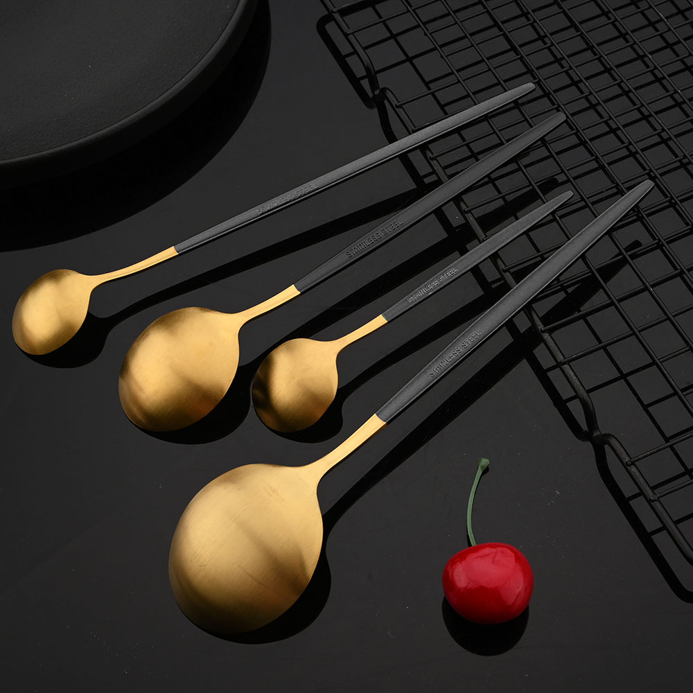Tableware Stainless Steel Blac - Gold Plated Cutlery recension och pris