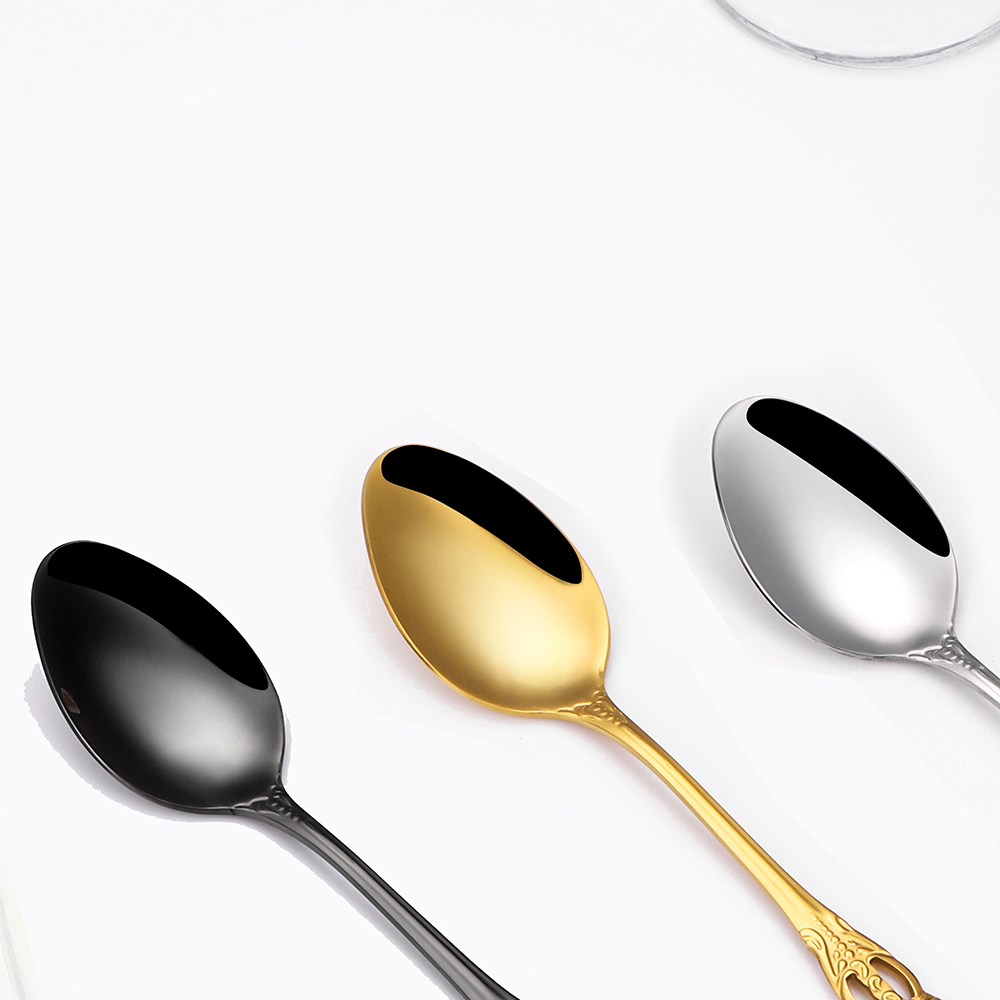 2/4/6/12pcs Gold Dessert Spoon - Gold Plated Cutlery recension och pris