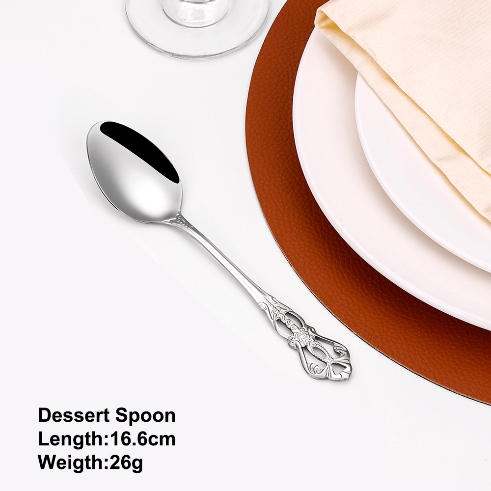2/4/6/12pcs Gold Dessert Spoon - Gold Plated Cutlery recension och pris