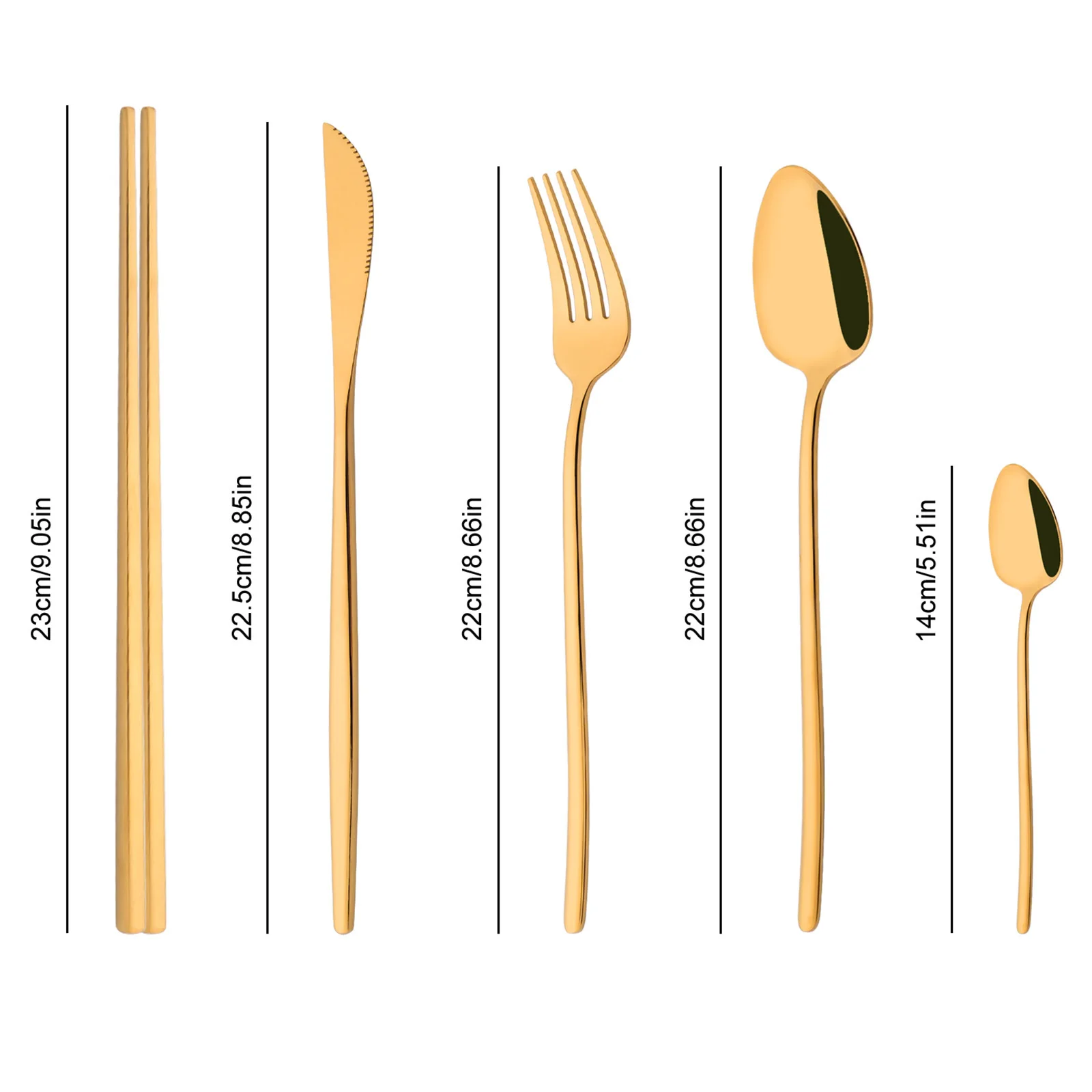 Korean 8Pcs Tableware Set High - Gold Plated Cutlery recension och pris